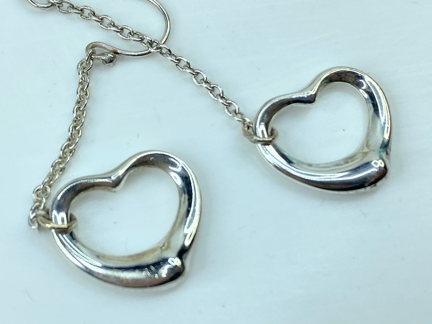 Tiffany & Co. Elsa Peretti Sterling Silver Open Heart Dangle Drop Earrings JR747
