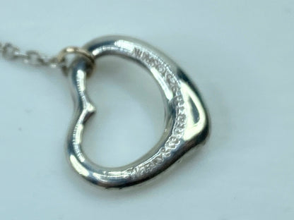 Tiffany & Co. Elsa Peretti Sterling Silver Open Heart Dangle Drop Earrings JR747