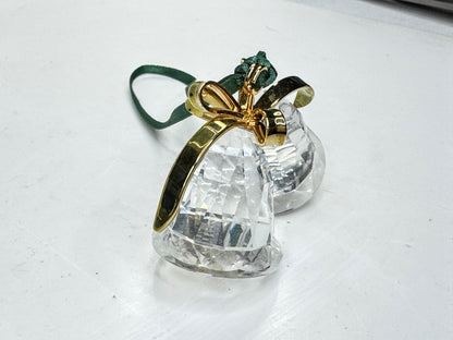 Swarovski: Retired Christmas Memories Double Crystal Bells Ornament w/box S354