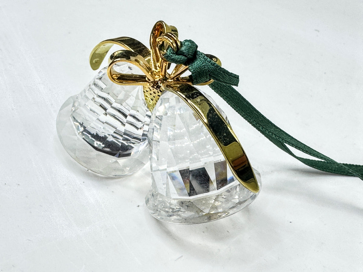 Swarovski: Retired Christmas Memories Double Crystal Bells Ornament w/box S354