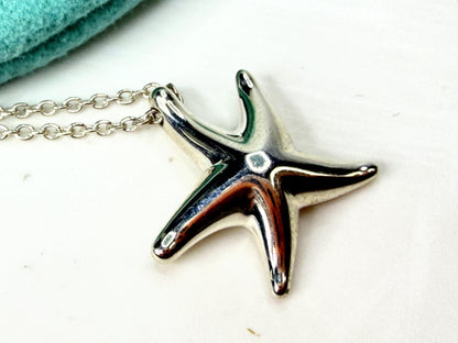 Tiffany & Co. Elsa Peretti Sterling Silver Starfish Necklace 16" JR1976