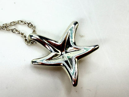 Tiffany & Co. Elsa Peretti Sterling Silver Starfish Necklace 16" JR1976