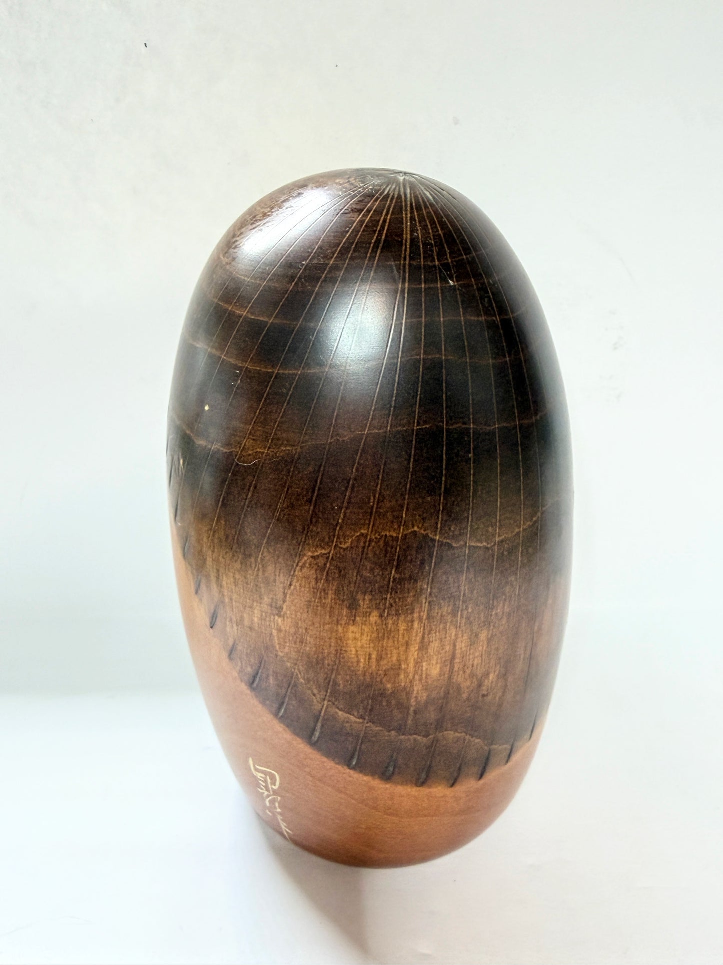 Vintage Kojo Tanaka 田中晃常Japanese Sosaku Kokeshi Floral Wooden Doll Signed A1022