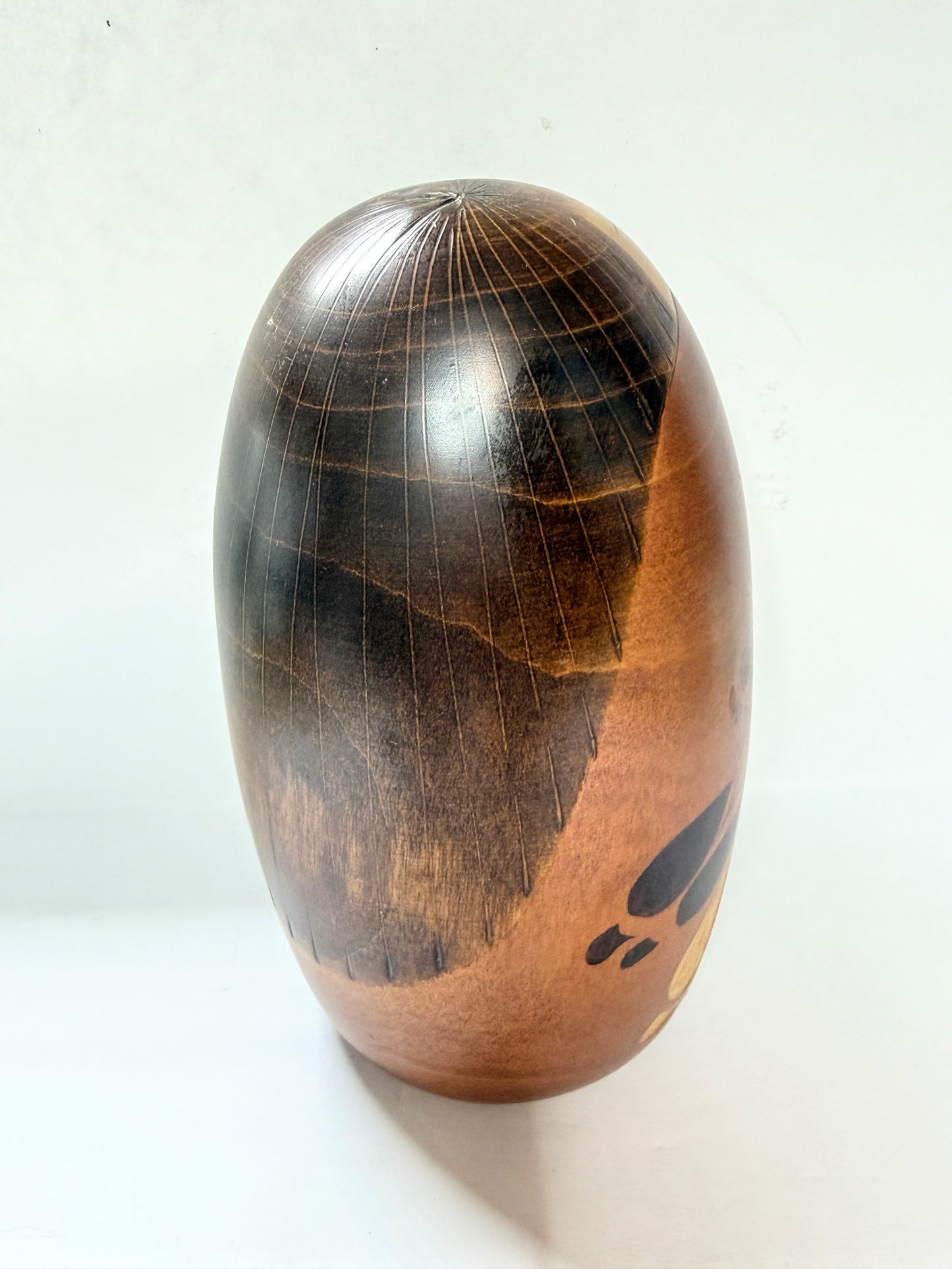 Vintage Kojo Tanaka 田中晃常Japanese Sosaku Kokeshi Floral Wooden Doll Signed A1022