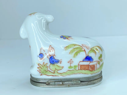 Limoges Royale De Peint Main Lamb Asian painting trinket A47