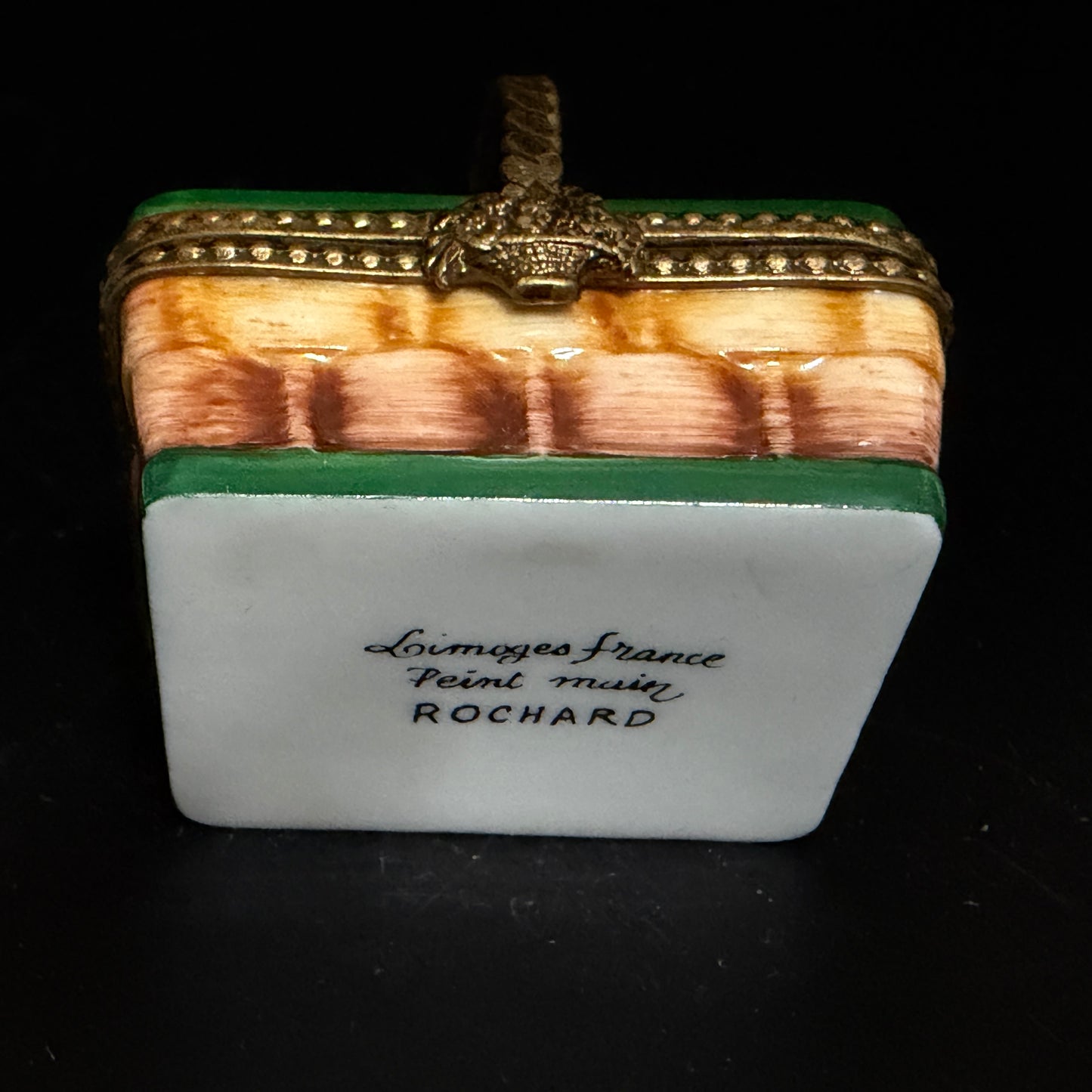 Delightful Strawberry Basket Limoges Box, Hand-Painted with Handle A783