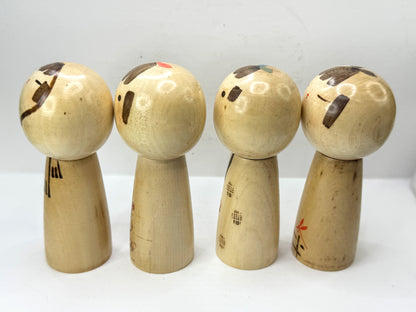Issetsu Kuribayashi 栗林一雪 "Four Seasons" Creative Kokeshi Doll 4/Set Box A1206