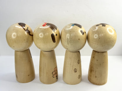 Issetsu Kuribayashi 栗林一雪 "Four Seasons" Creative Kokeshi Doll 4/Set Box A1206