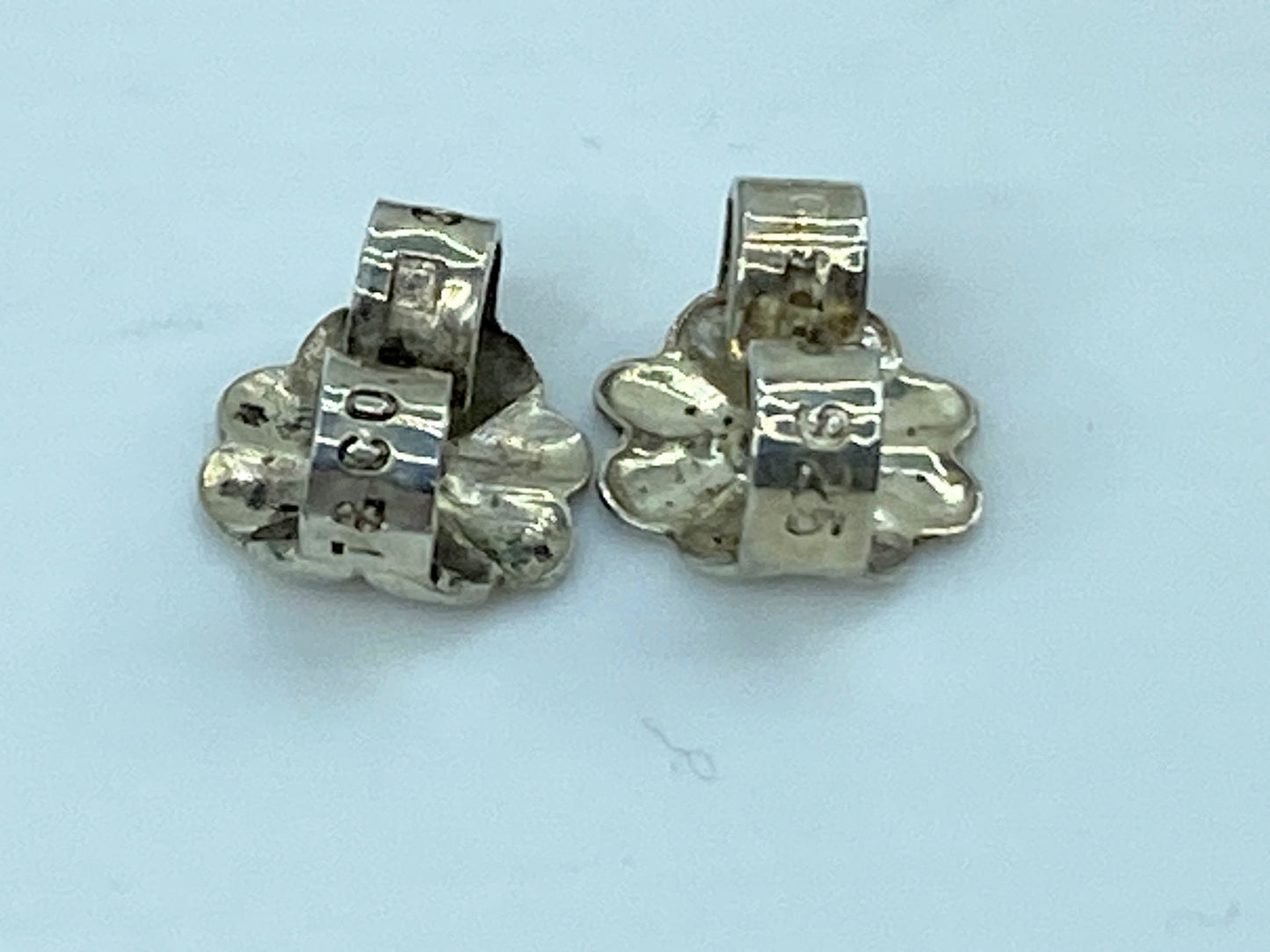 Italy Tiffany & Co. Heart Padlock & Key 925 Sterling Silver post earrings JR752