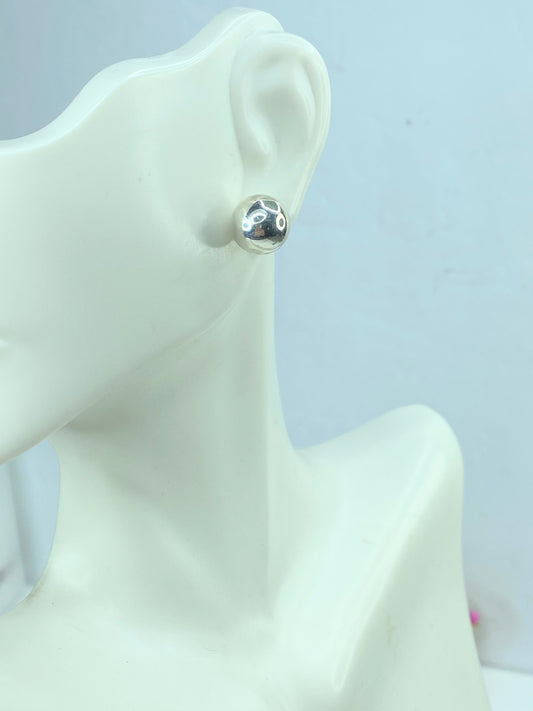 Tiffany & Co Hard Wear Sterling Silver 10.25mm Ball Stud Earrings 4.6g JR753