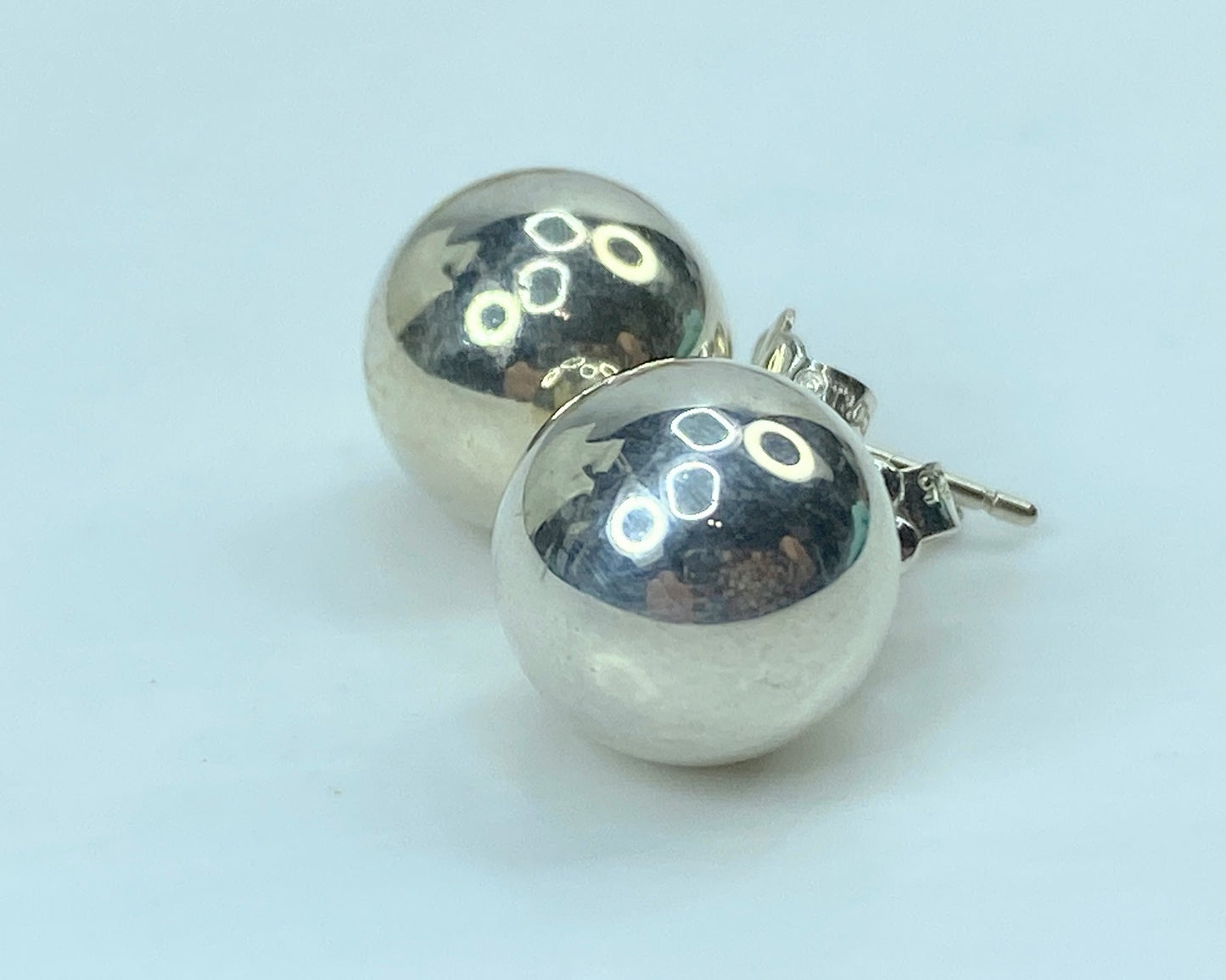 Tiffany & Co Hard Wear Sterling Silver 10.25mm Ball Stud Earrings 4.6g JR753
