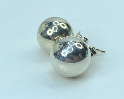 Tiffany & Co Hard Wear Sterling Silver 10.25mm Ball Stud Earrings 4.6g JR753