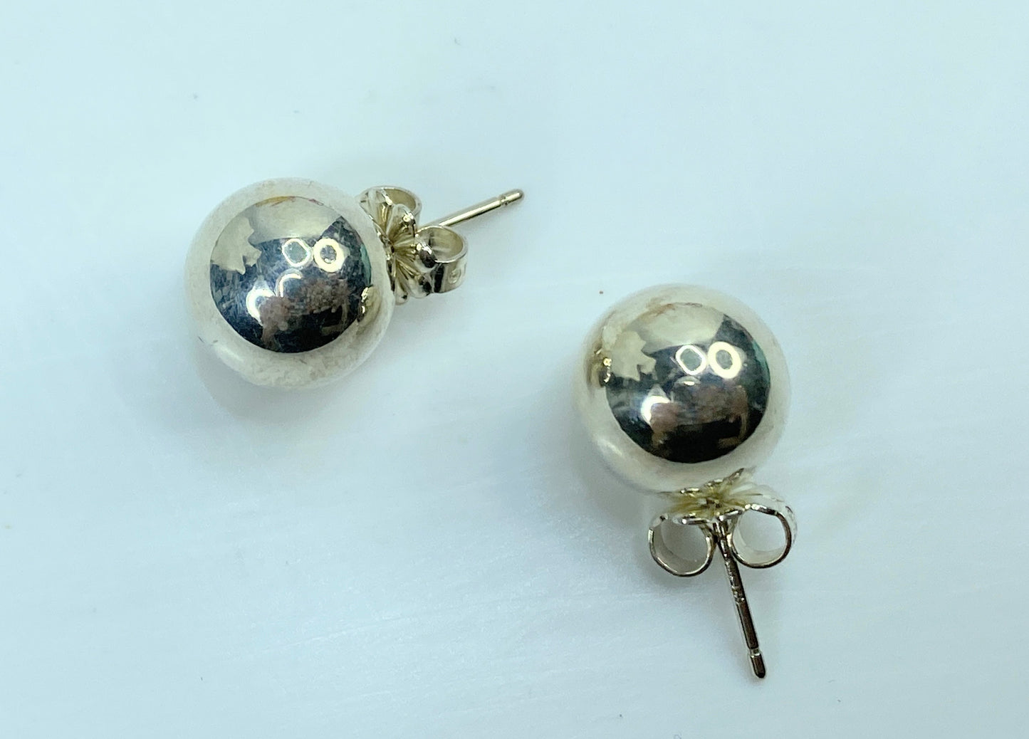 Tiffany & Co Hard Wear Sterling Silver 10.25mm Ball Stud Earrings 4.6g JR753