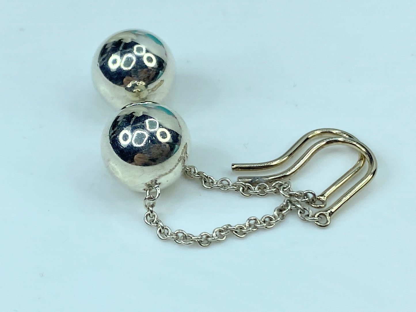 Tiffany & Co. 925 Silver 10mm Bead Ball HardWear Drop Dangle Earring 2" JR754
