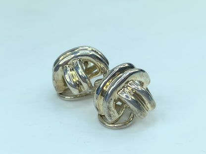1990 Tiffany & Co. Cross Earring Omega Back 925 Sterling Silver heavy JR755