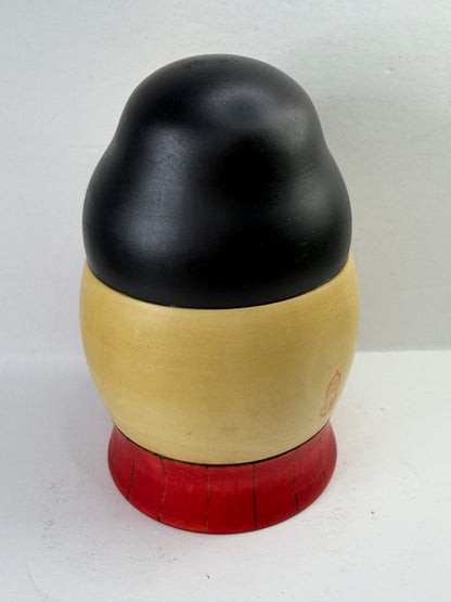 Sansaku Sekiguchi 関口三作 Title: Okame おかめ / 阿亀 Sosaku Kokeshi with Doll Box A1208
