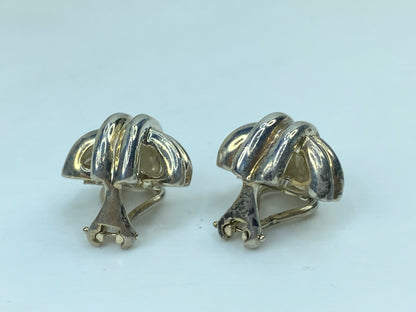 1990 Tiffany & Co. Cross Earring Omega Back 925 Sterling Silver heavy JR755
