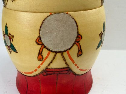 Sansaku Sekiguchi 関口三作 Title: Okame おかめ / 阿亀 Sosaku Kokeshi with Doll Box A1208