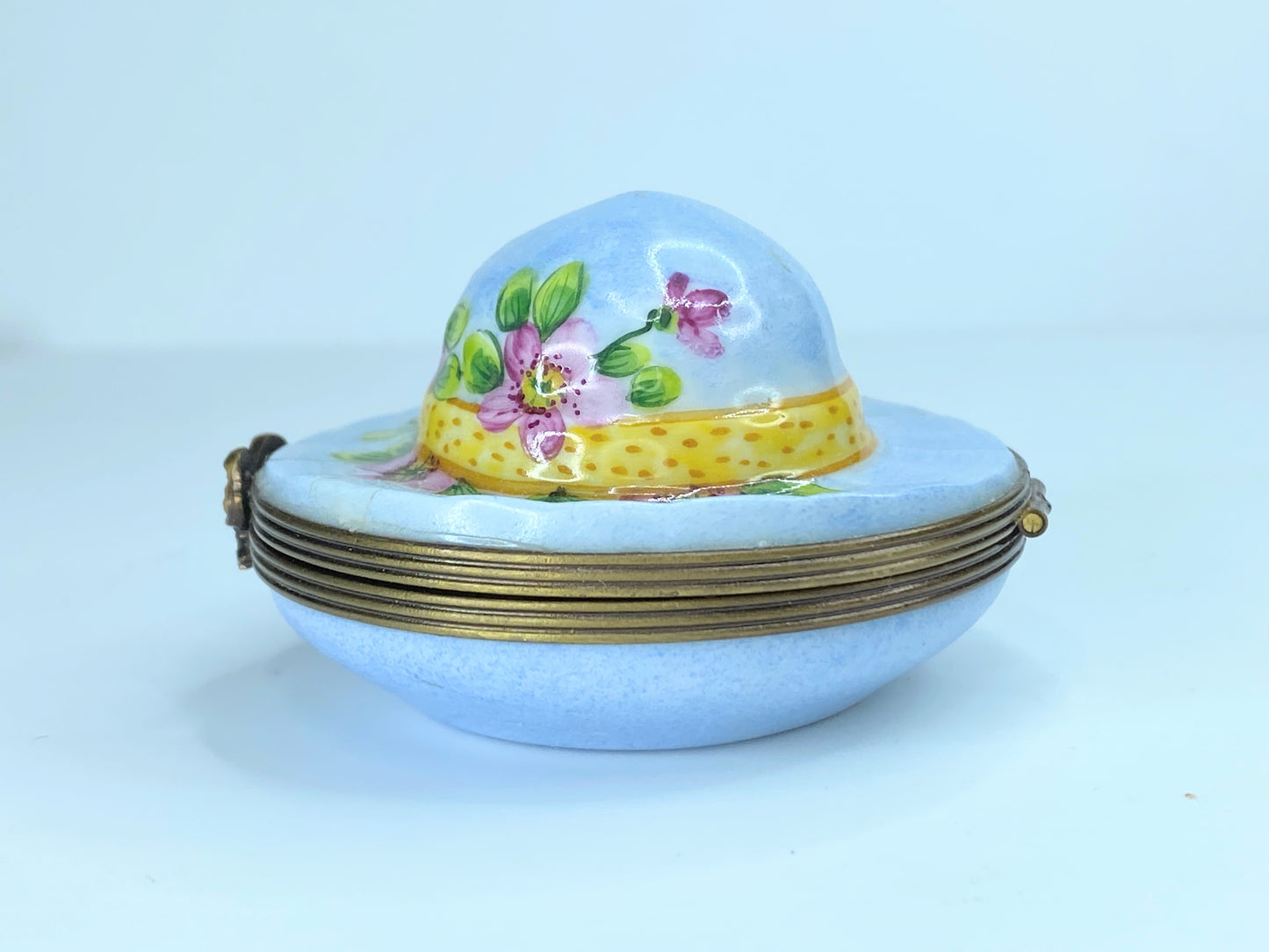 Marque Deposee Limoges Teal Hat Limoges Trinket Box A49