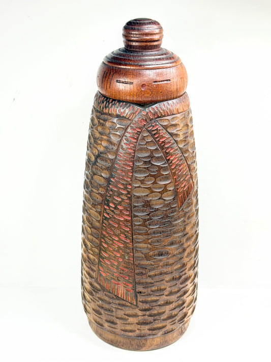 c1960 Sosaku Kokeshi “Fusetu  Wind and Snow” 風雪 by Shouzan Shido 志藤尚山 A1220