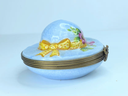 Marque Deposee Limoges Teal Hat Limoges Trinket Box A49