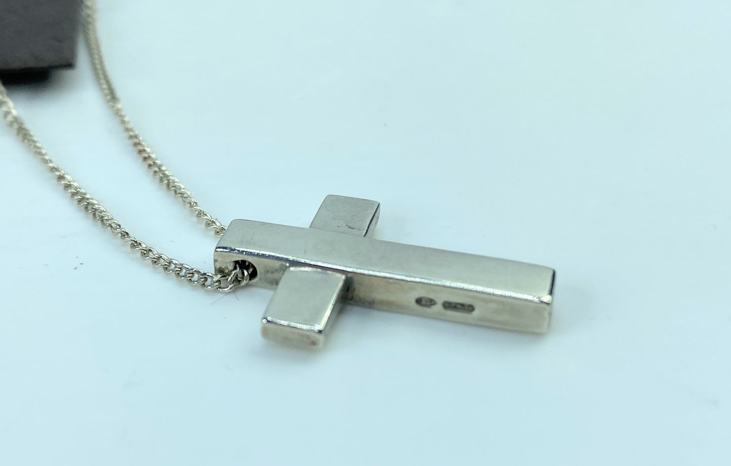Gucci Vintage Sterling Silver Cross Pendant Unisex Necklace JR757