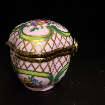 RHC Limoges Hand Painted Pink Porcelain Box Sculptural Rose Clasp LE 7/500 A793