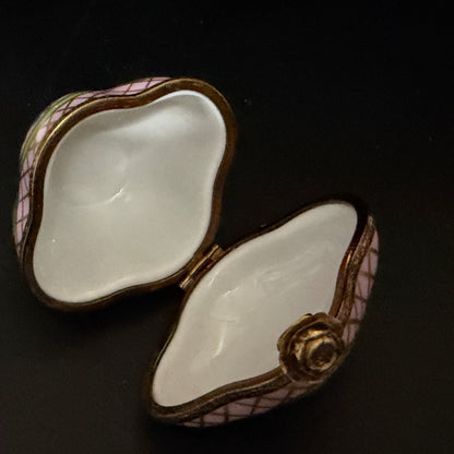 RHC Limoges Hand Painted Pink Porcelain Box Sculptural Rose Clasp LE 7/500 A793