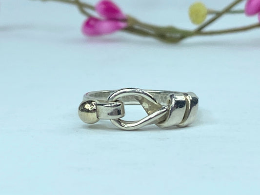 Tiffany & Co Tiffany Love Knot Ring Silver 925 K18 Gold Silvery JR710