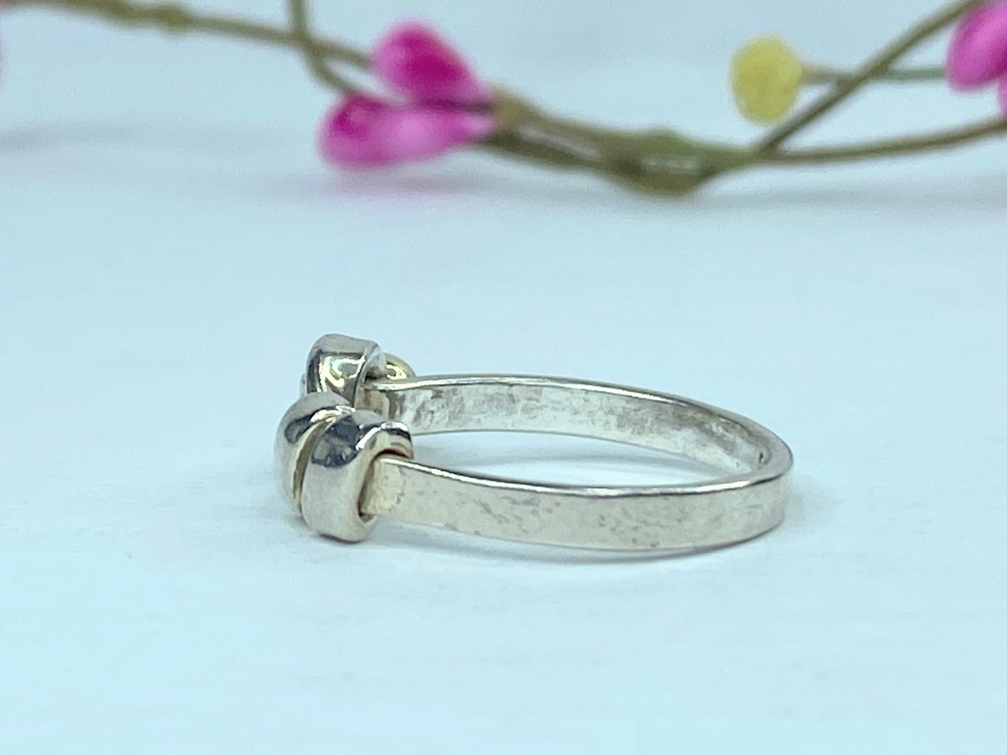 Tiffany & Co Tiffany Love Knot Ring Silver 925 K18 Gold Silvery JR710