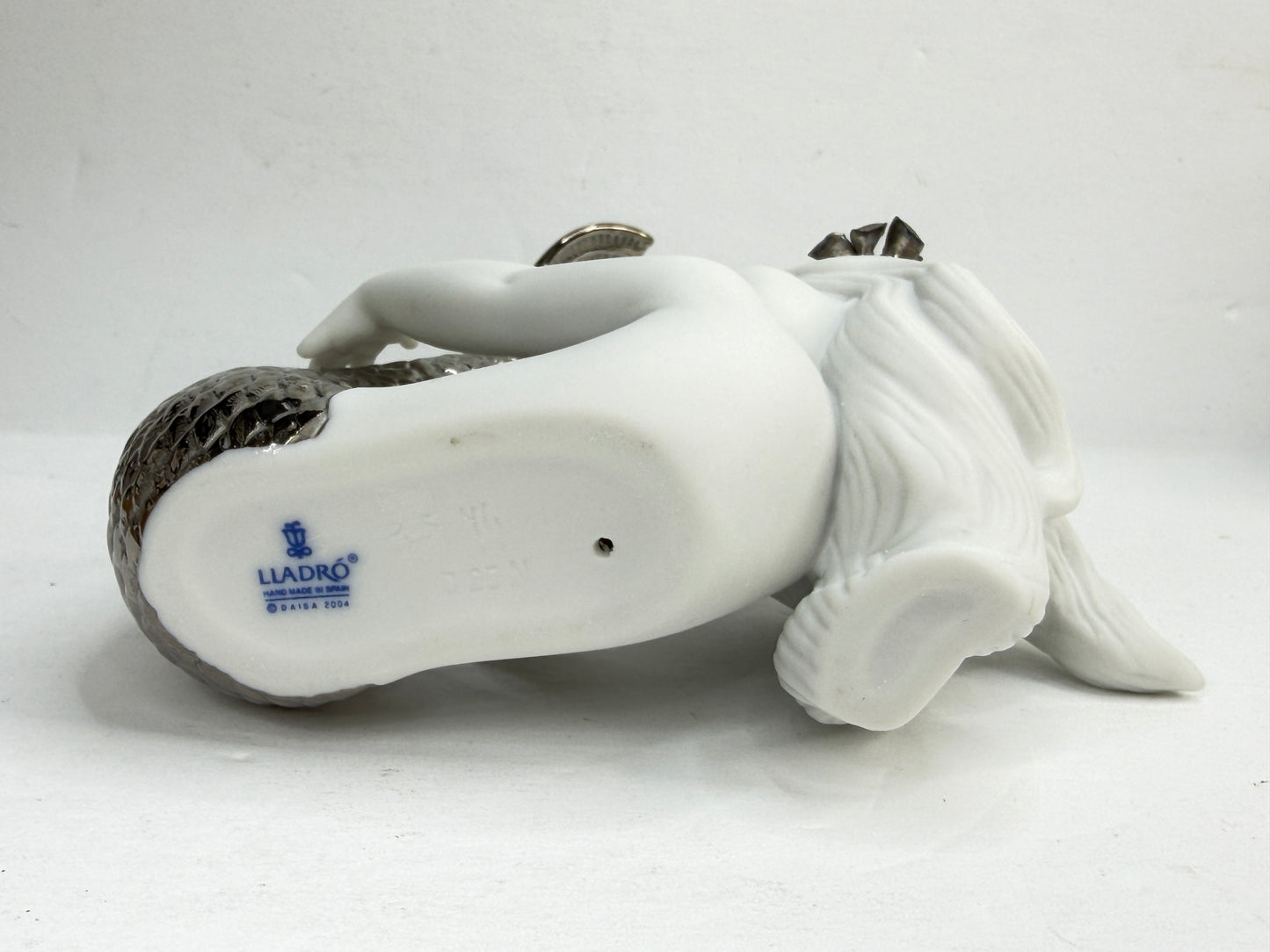 Lladró "Playing at Sea" Mermaid Silver Lustre Porcelain Figurine 01008545 A1223