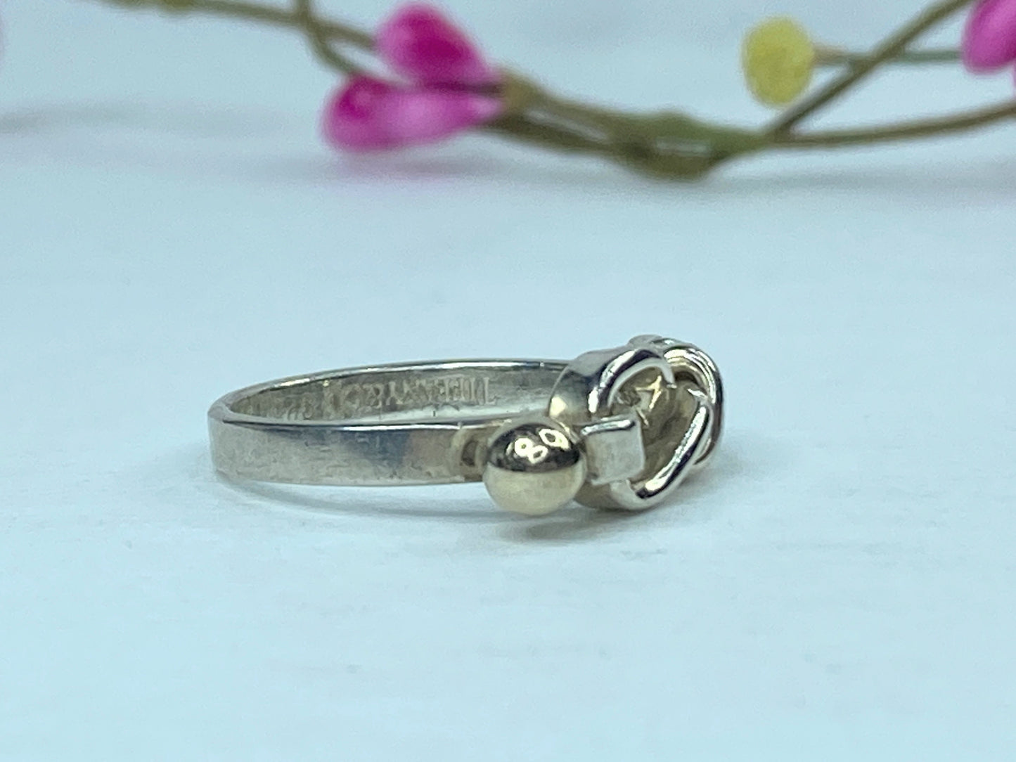 Tiffany & Co Tiffany Love Knot Ring Silver 925 K18 Gold Silvery JR710