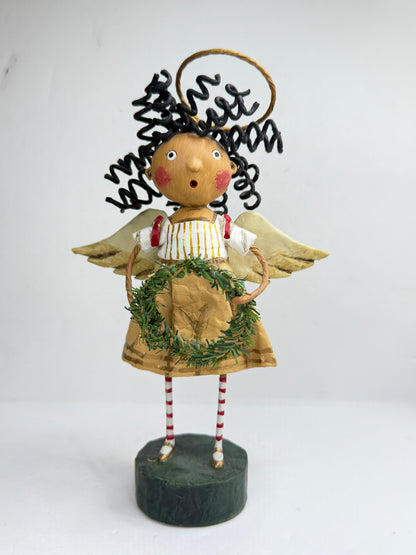 Lori Mitchell Seasons Greetings Christmas Angel Wreath Figurine ESC 11172 XN