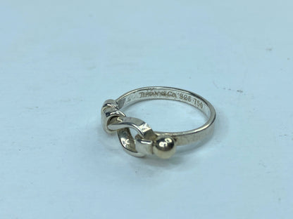Tiffany & Co Tiffany Love Knot Ring Silver 925 K18 Gold Silvery JR710