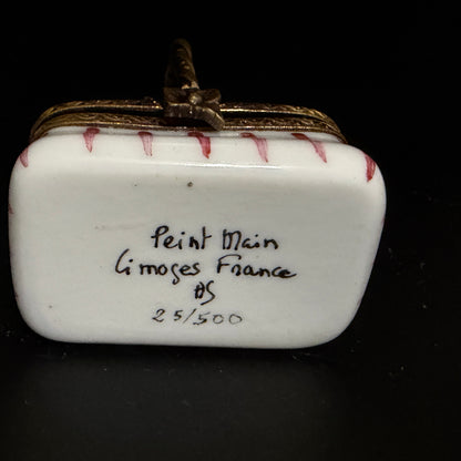 HS Limoges Hand Painted Porcelain Box with Twisted Handle Limited 25/500 A794