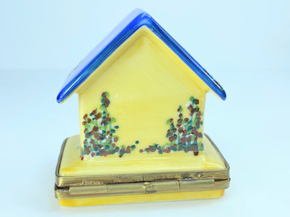 Limoges France Rochard Peint Main Birdhouse Trinket Box A51