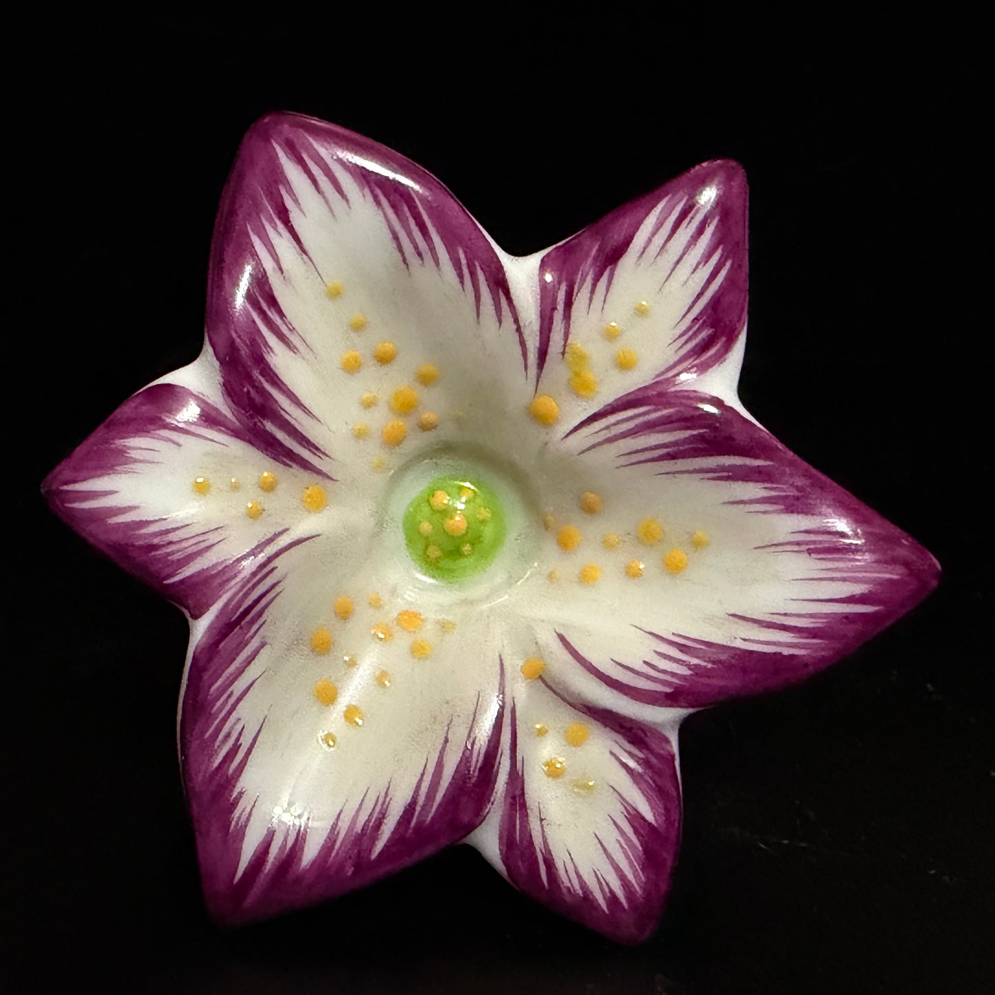 Rochard Limoges France Lily Flower Porcelain Trinket Box Hand Painted