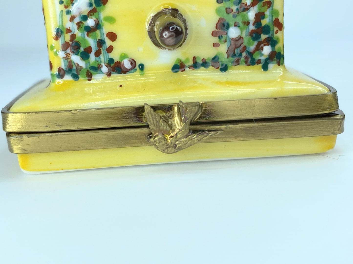 Limoges France Rochard Peint Main Birdhouse Trinket Box A51