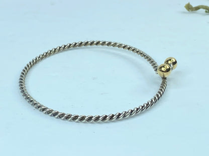 Tiffany & Co Sterling Silver and 18K Yellow Gold Spiral Cable Bracelet JR711