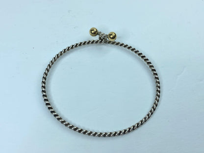 Tiffany & Co Sterling Silver and 18K Yellow Gold Spiral Cable Bracelet JR711