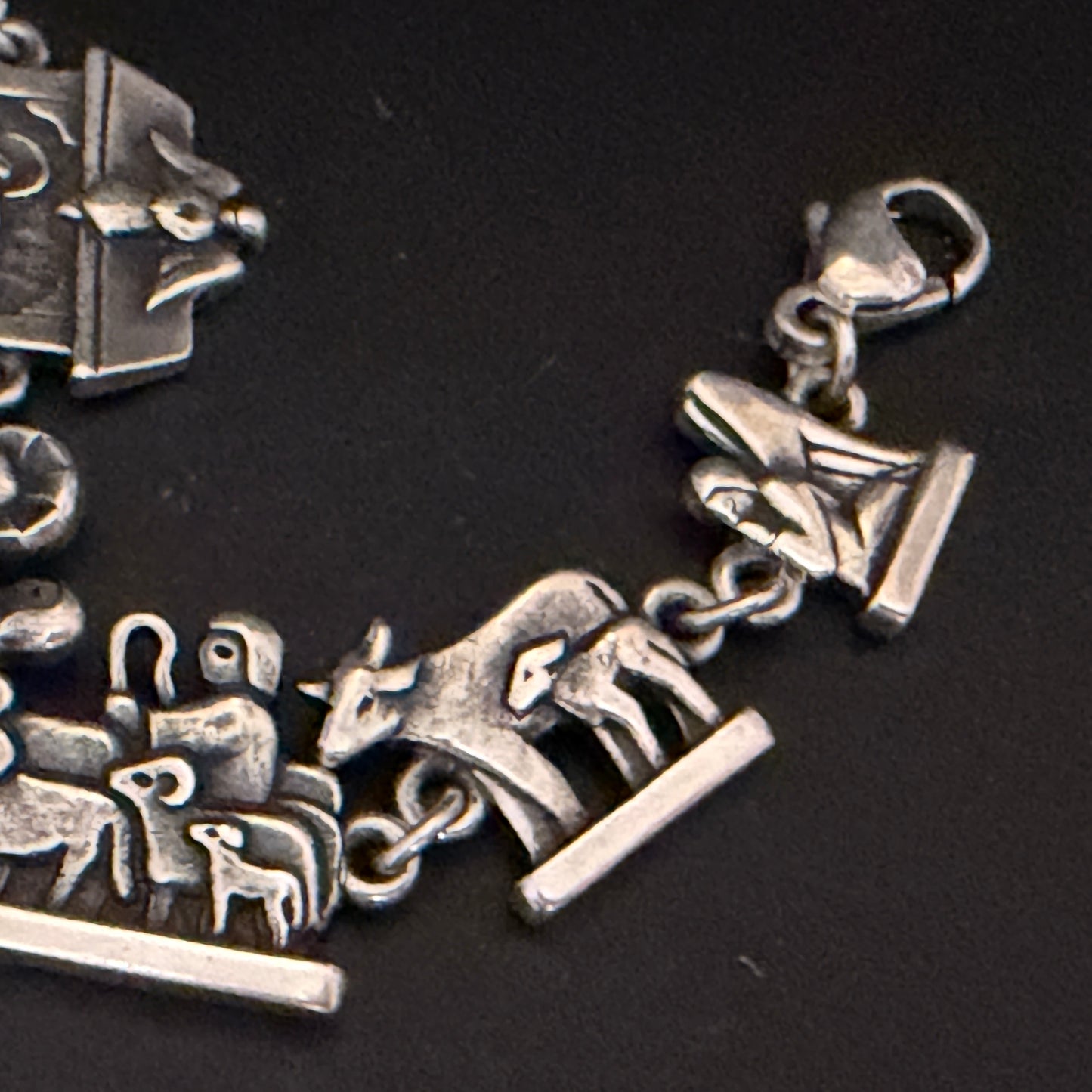 James Avery Sterling Noah’s Ark Bracelet Sculptural Panels 7.5" w/box JR1293