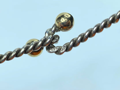 Tiffany & Co Sterling Silver and 18K Yellow Gold Spiral Cable Bracelet JR711