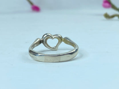 Tiffany & Co. Sterling Silver Elsa Peretti Open Heart Ring s7 2.8g JR712