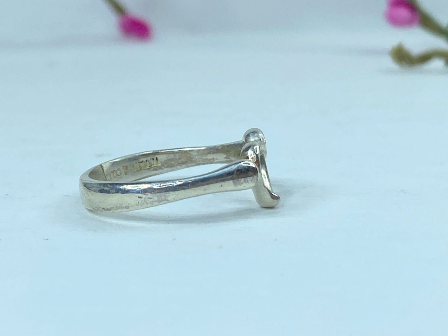 Tiffany & Co. Sterling Silver Elsa Peretti Open Heart Ring s7 2.8g JR712