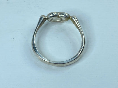 Tiffany & Co. Sterling Silver Elsa Peretti Open Heart Ring s7 2.8g JR712