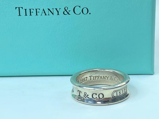 1997 Tiffany & Co. 7.0mm Sterling Silver 925 '1837 Band Ring JR713