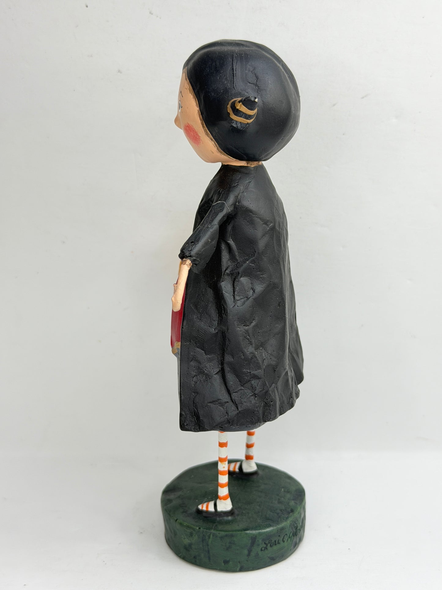 Vintage Lori Mitchell Halloween Devil Girl Pumpkin Bucket Figurine XN102