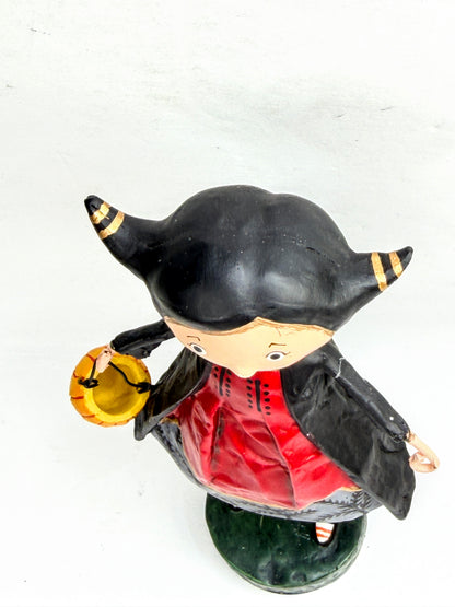 Vintage Lori Mitchell Halloween Devil Girl Pumpkin Bucket Figurine XN102