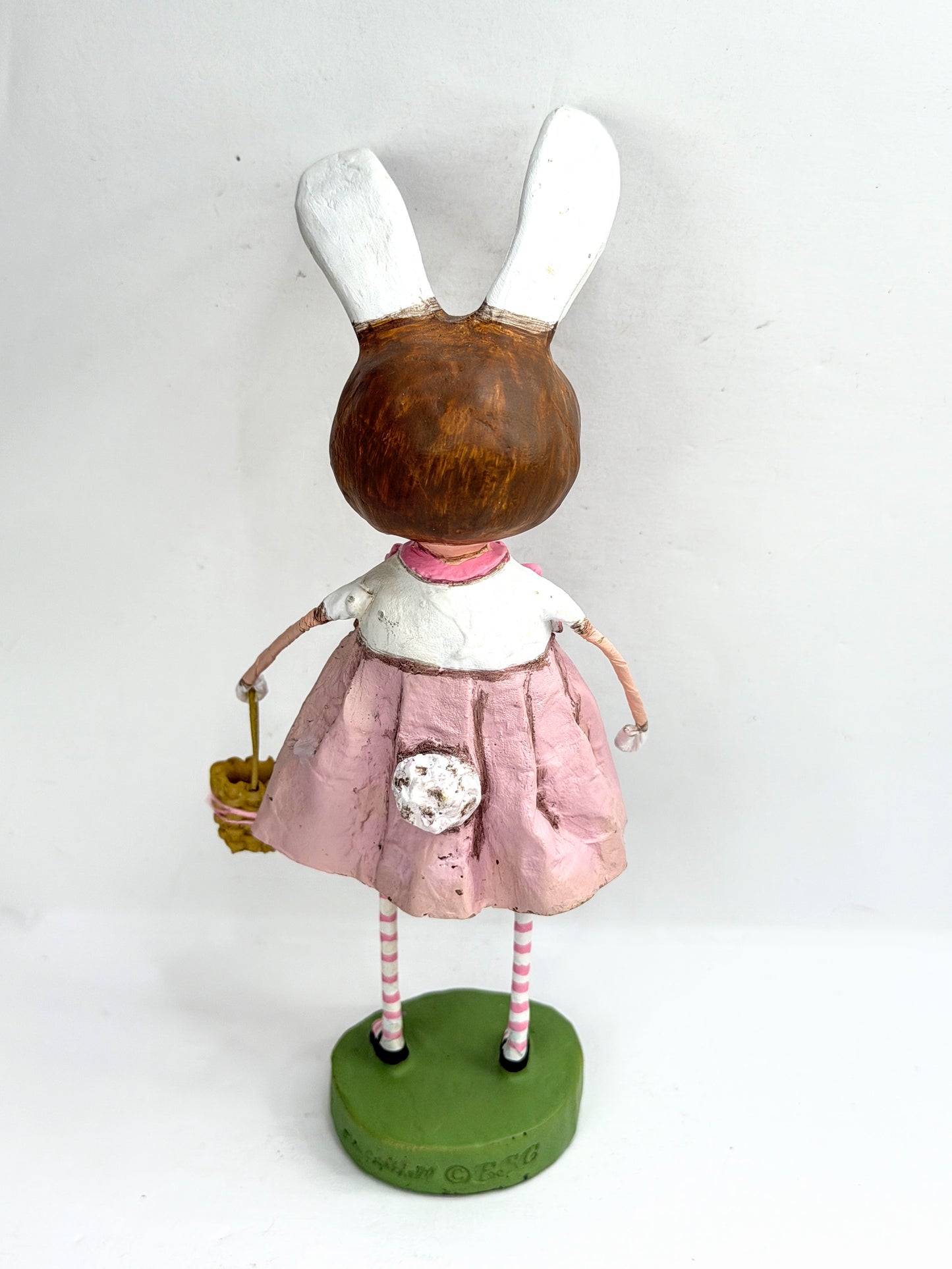Vintage Lori Mitchell Bunny Williams Easter Girl Basket Figurine ESC 11001 XN103