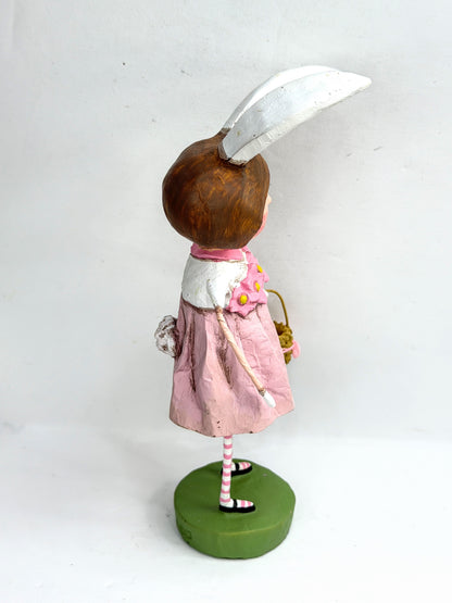 Vintage Lori Mitchell Bunny Williams Easter Girl Basket Figurine ESC 11001 XN103